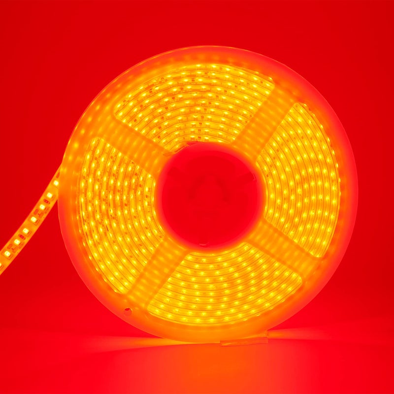 YM EBright YM E-Bright Red LED Strip Lights 5M /16.4Ft 600SMD Waterproof IP68 Flexible for Bedroom Undercar Lighting Kits Mall Indoor Outdoor House Party Decoration Stage Lights (No Power Adapter) - Image 1